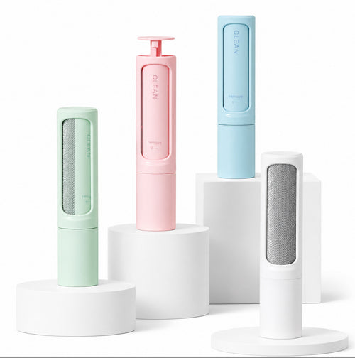 Brosse anti-peluches CLEAN IT en 4 coloris : vert, rose, bleu et blanc